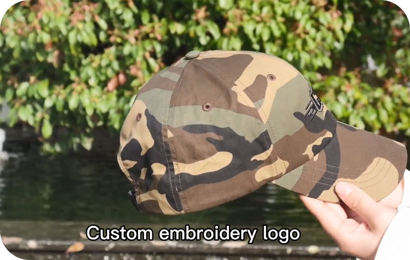 Anzeige video von benutzer definierten Camo Camouflage Baseball kappen
