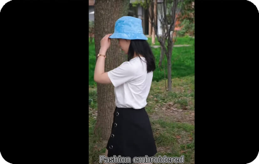 Display-Video von benutzer definierten personal isierten Krawatten Farbstoff über bedruckte Eimer-Hü